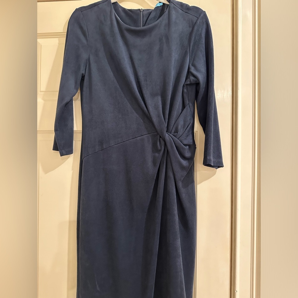 J McLaughlin suede navy mid length dress. It’s a size medium.